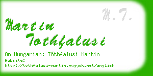 martin tothfalusi business card